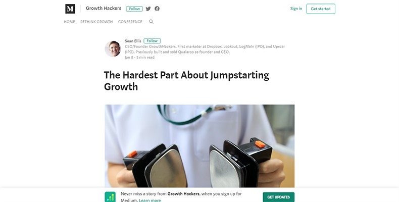 GrowthHackers Marketing Email Newsletter Example