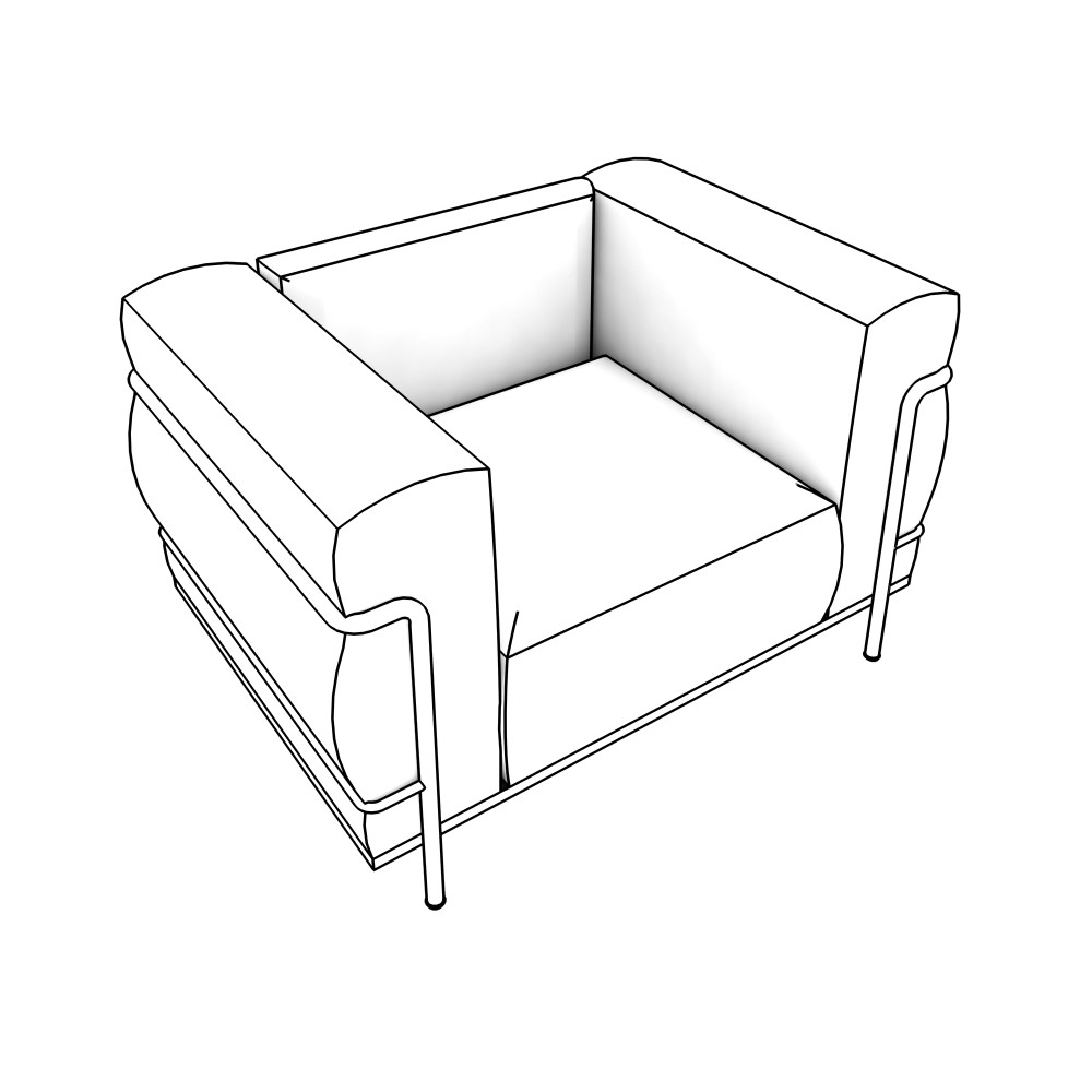 Free Seating Revit Download – LC3 - Lounge - Chair – BIMsmith Market