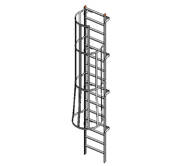 Free Stairs Revit Download – Fixed Ladder with Cage and Overshoot ...