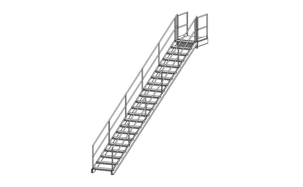 Free Access Doors Revit Download – Industrial Stairway with Platform at ...