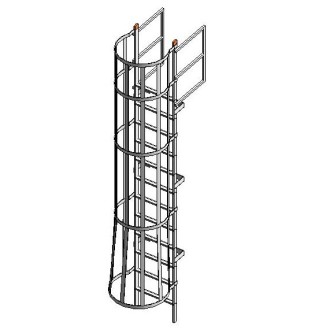 Free Stairs Revit Download – Tubular Fixed Ladder with Cage and Walk ...
