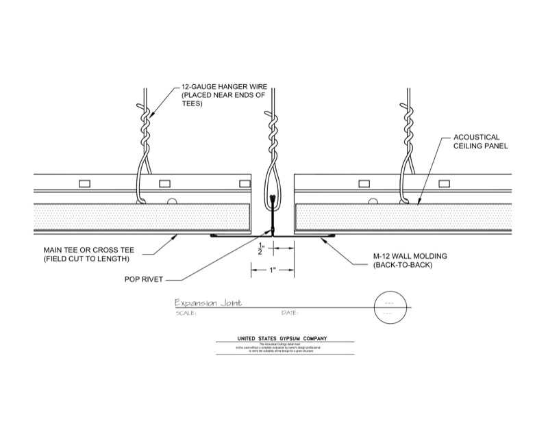 Design Details Details Page Acoustical Panel With 1 Inch Expansion Joint M12 Detail