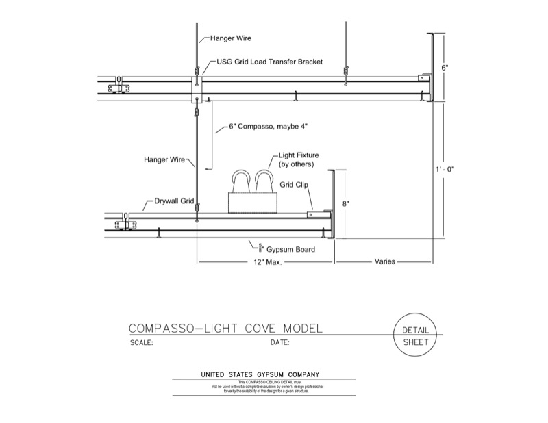 Design Details Details Page Compasso Recessed Light Cove Section With Gypsum Board