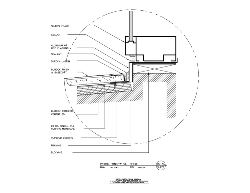 Design Details Details Page - Durock Typical Window Sill Detail