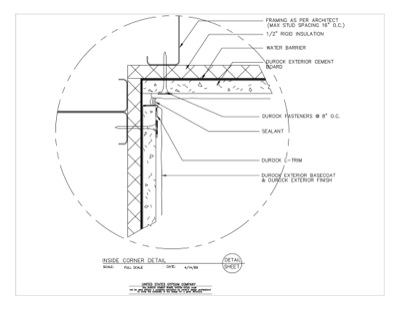 Design Details Details Page - Durock® Brand Inside Corner Detail and ...