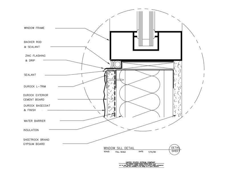 Design Details Details Page Durock Window Sill Detail