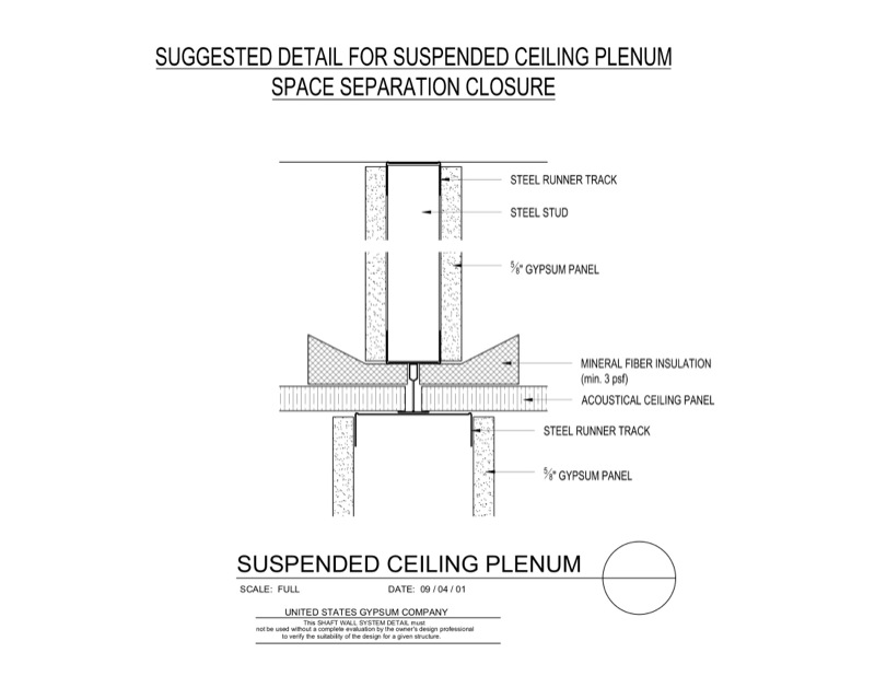 Design Details Details Page Shaft Wall Plenum Space Closure